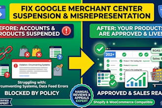 reinstate google merchant center suspension and fix misrepresentation