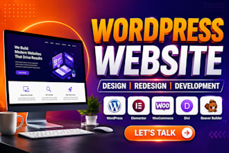 design a responsive wordpress website with elementor, divi or beaver builder