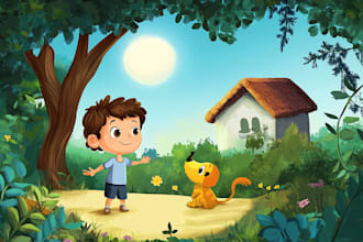 children story illustration and book cover