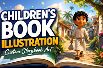 design children book illustration, children storybook illustration, kids book