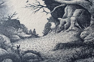 make linocut or cartoon illustration for t shirts