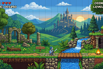 make  pixel art backgrounds, tiles and scenery for your video game