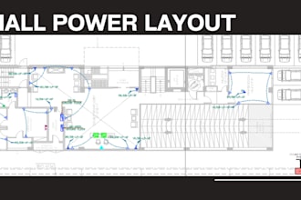 prepare power layout and single line diagram with complete wiring