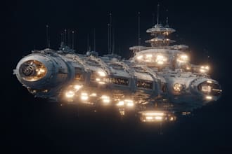 create scifi vehicle design and spaceship concept art