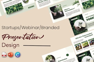 design modern startup investor pitch deck presentation design webinar business