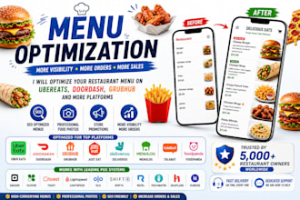 optimize fix your restaurant menu on ubereats, doordash, grubhub and deliveroo
