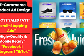 design scroll stopping ecommerce product ads for facebook, instagram, tiktok
