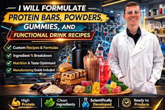 formulate protein bars, powders, gummies, and functional drink recipes