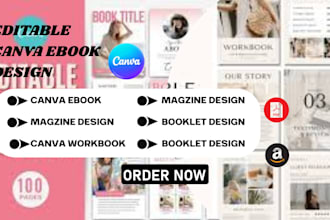 canva ebook design, professional ebook and editable template