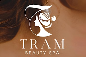 do modern luxury cosmetics makeup beauty salon and spa logo design
