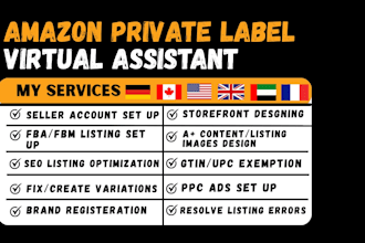be your expert amazon virtual assistant for private label