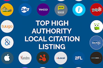 create high da local citations from yext brightlocal moz and whitespark list
