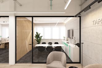 office interior design and 3d rendering