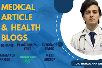 write medical and health articles and blogs as a doctor
