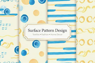 create an original hand drawn seamless pattern watercolor or pencil