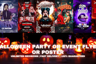 design birthday flyer, grand opening, halloween or any event flyer or pos
