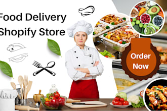 design food delivery shopify store meal prep website food ordering website
