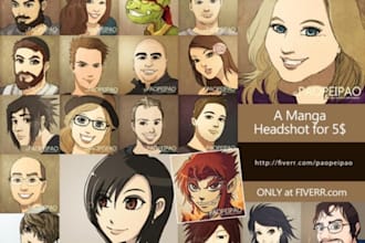 draw you in my manga style headshot