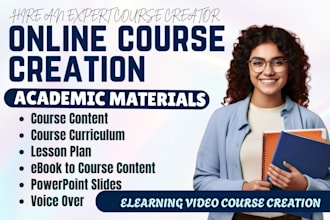 create online course content, elearning website, course curriculum on any lms