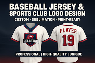 do baseball team jersey or sports club logo design