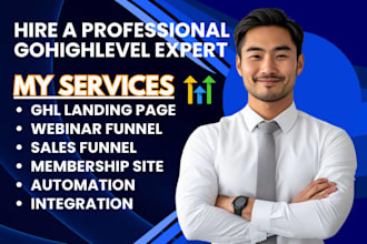 build ghl landing page gohighlevel webinar funnel sales funnel membership site