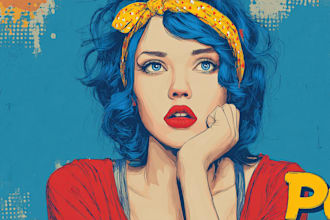 draw comic pop art portrait