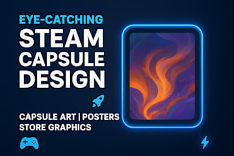 create eye catching steam capsule design, capsule art, and steam store graphics