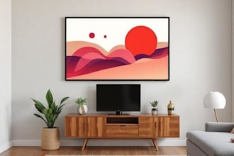 make mid century modern digital wall art for etsy store