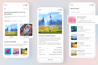 art marketplace app, art gallery app, digital art app, art buying and sell app