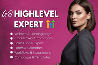 setup and manage gohighlevel website, emails SMS automation sales funnel expert