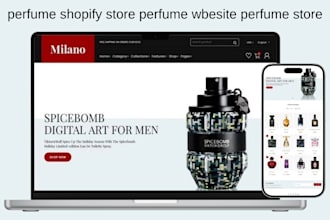 design perfume shopify store perfume wbesite perfume store