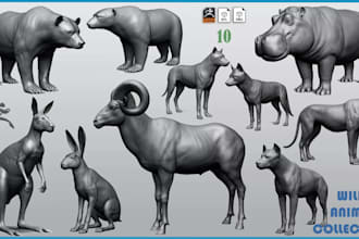 do 3d animal model 3d pet design stylized animal 3d dog 3d cow 3d printing
