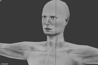 model a fully rigged second life character with face and body animation for sl