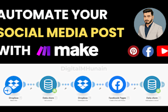 build custom social media automation with make com