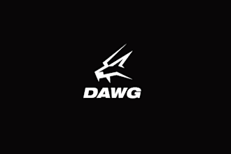 design abstract dog young adult weightlifters logo
