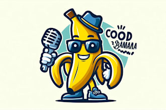 design awesome cool banana character logo within 1 day
