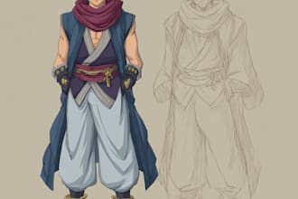 create a illustration anime or roleplaying character