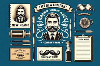 design hand drawn esquites with mustache logo with express delivery
