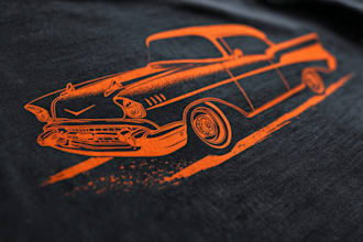 retro automotive tshirt, car show design