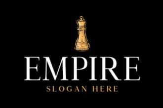design an elegant queen chess piece logo for your brand