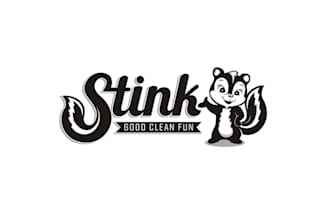 design wordmark stink clean fun logo