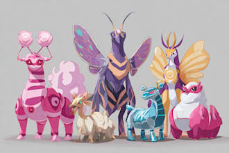 design fakemon and pokémon team in official style