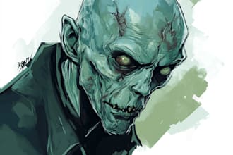 draw horror character illustration