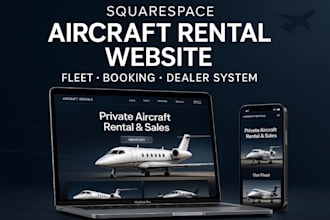 build squarespace aircraft dealer responsive website for aviation business