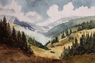 paint original watercolor landscape painting