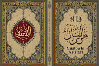 design an exceptional book cover in arabic and english