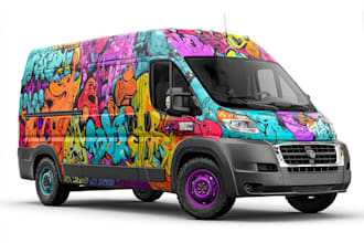 vehicle wrap design, car wrap design, van wrap design