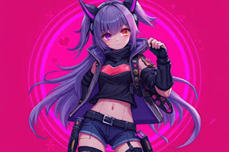 design anime character , cyberpunk character