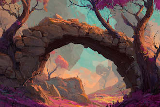 design detailed fantasy landscapes and environments