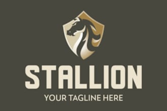 design an elegant stallion emblem logo
